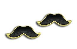 Brinco de bigode resinado folheado a ouro BS2158