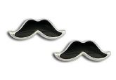 Brinco de bigode resinado folheado a prata BS2158 P